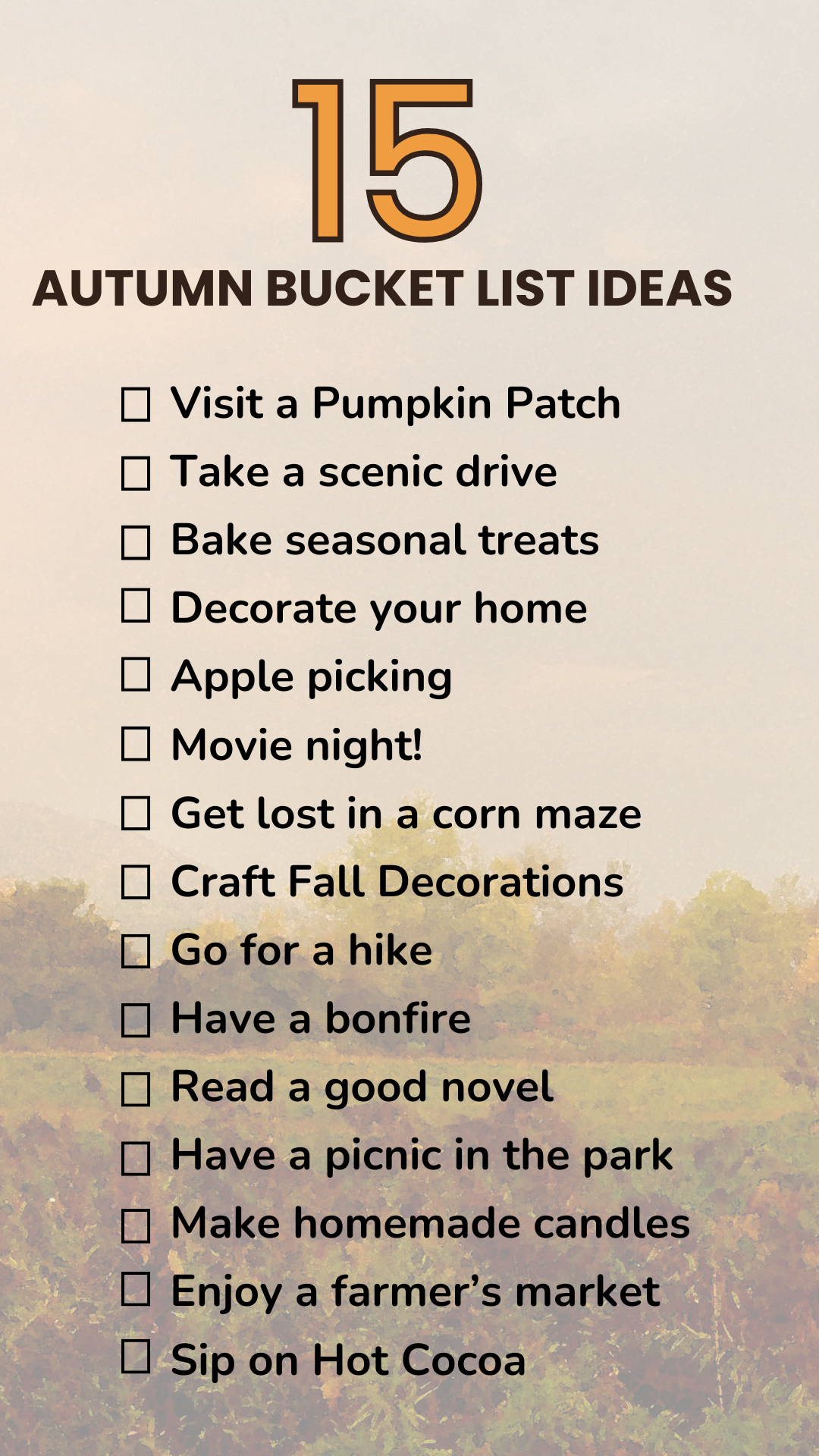 15 Autumn Bucket list ideas